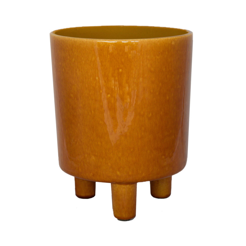  Indoor Planter With Legs, Mustard, 20cm H x 24cm W x 24cm D
