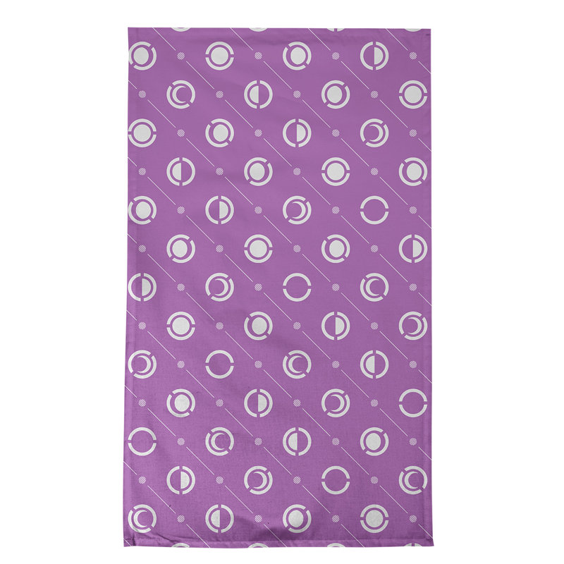 Torchon Moon phases, Mauve/blanc, Croisé en coton