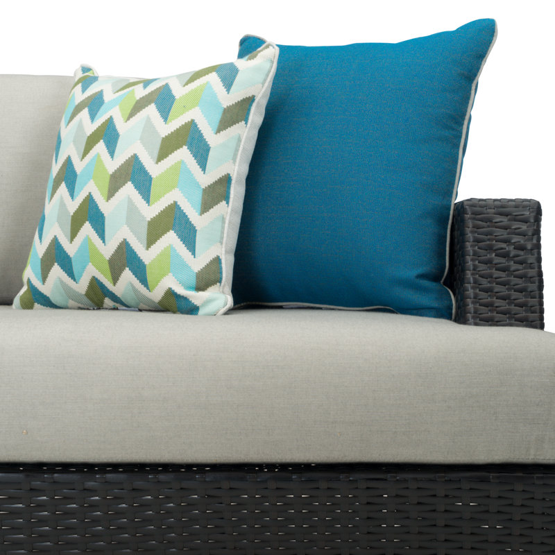 Ehrenfried 4 Piece Sofa Seating Group With Sunbrella Cushion Covers, Espresso Frame/Dove Gray Cushion