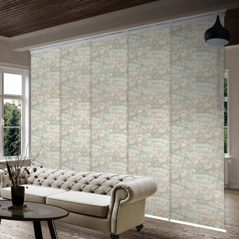 Store vertical semi-transparent Abelia, L 110 po x L 94 po, Blanc