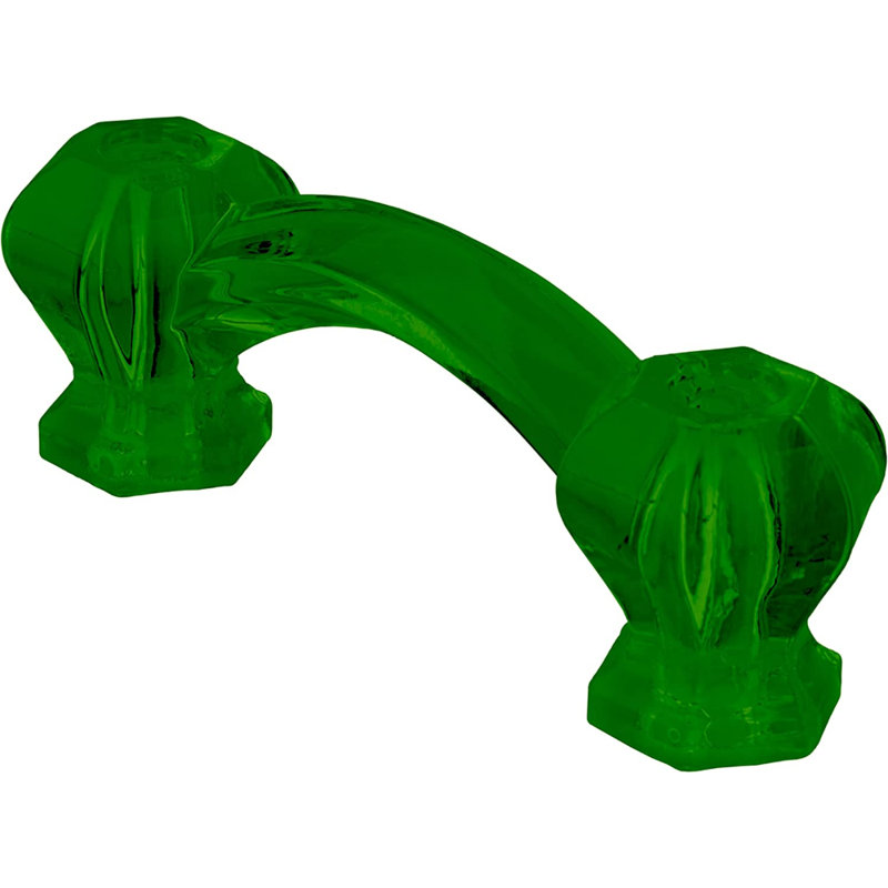 Depression Era Hexagonal Drawer Pull (Centers: 3"), Emerald Green