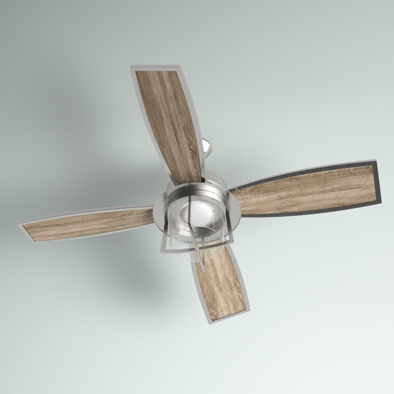 52'' Ceiling Fan with LED Lights, Brushed Polished Nickel
