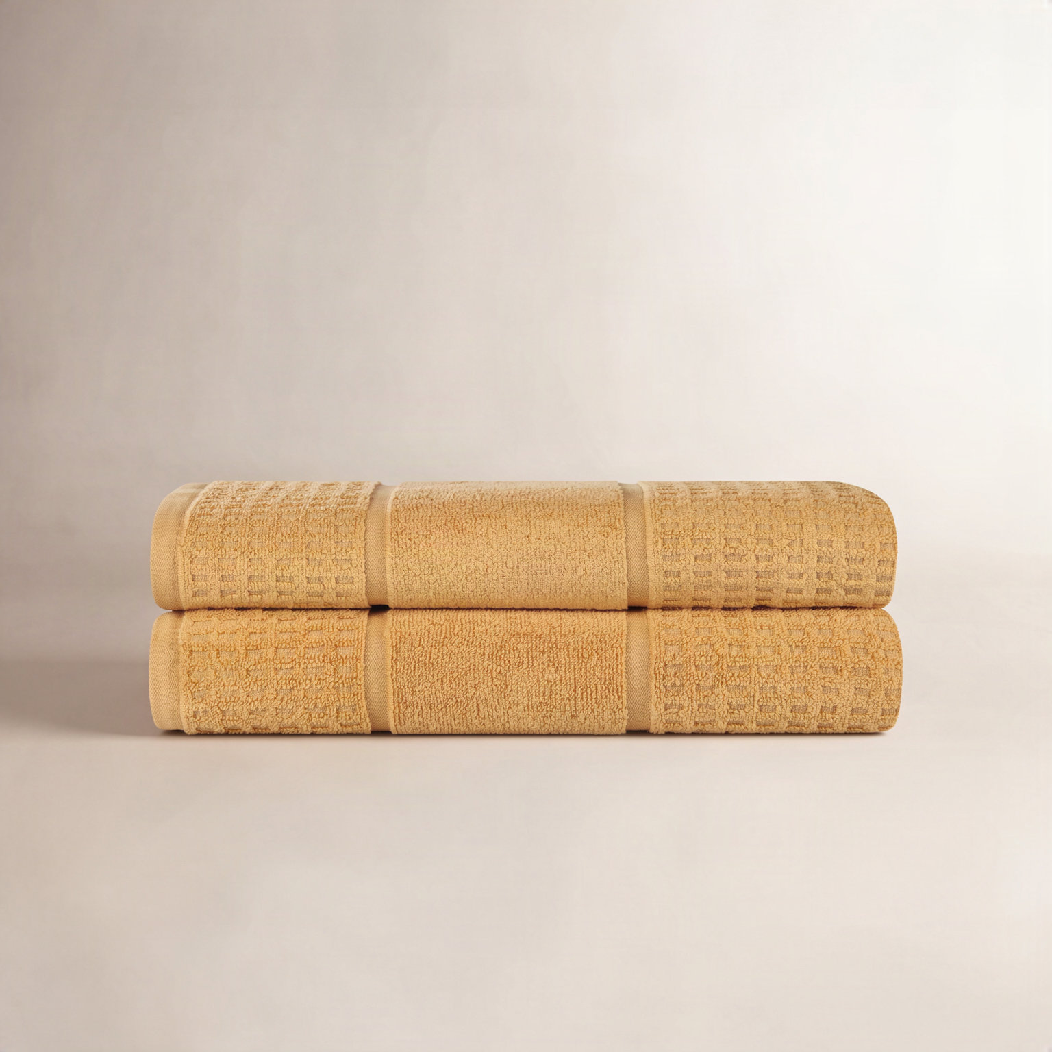 Hiyabel Waffle Cotton Bath Sheet Set, Gold