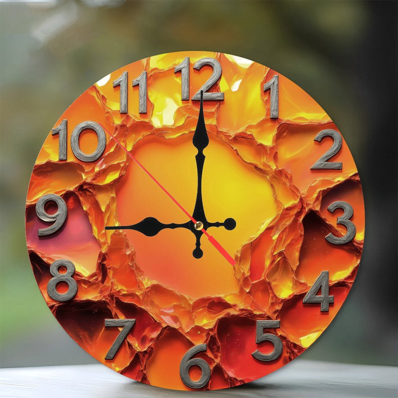 Horloge sur texture ardente