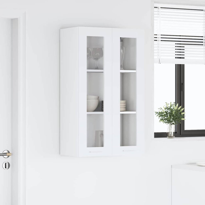 Vidaxl Hanging Cabinet With Storage Riga Artisan Oak 60 X 31 X 100 Cm, White, 100cm H x 60cm W x 31cm D