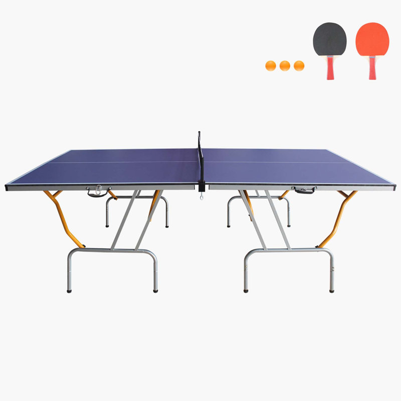 Beyong Foldable Table Tennis Table (Paddles Included), Dark Blue, 30" H x 96" L x 48" D
