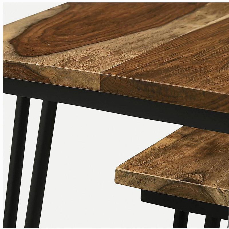 Ensemble de 3 tables gigognes noires naturelles