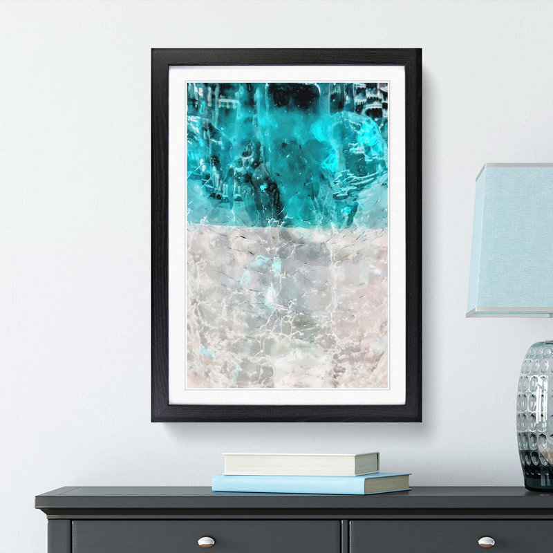 Wash over Me in Abstract - Picture Frame Graphic Art Print, 76cm H x 50cm W x 2cm D, Black