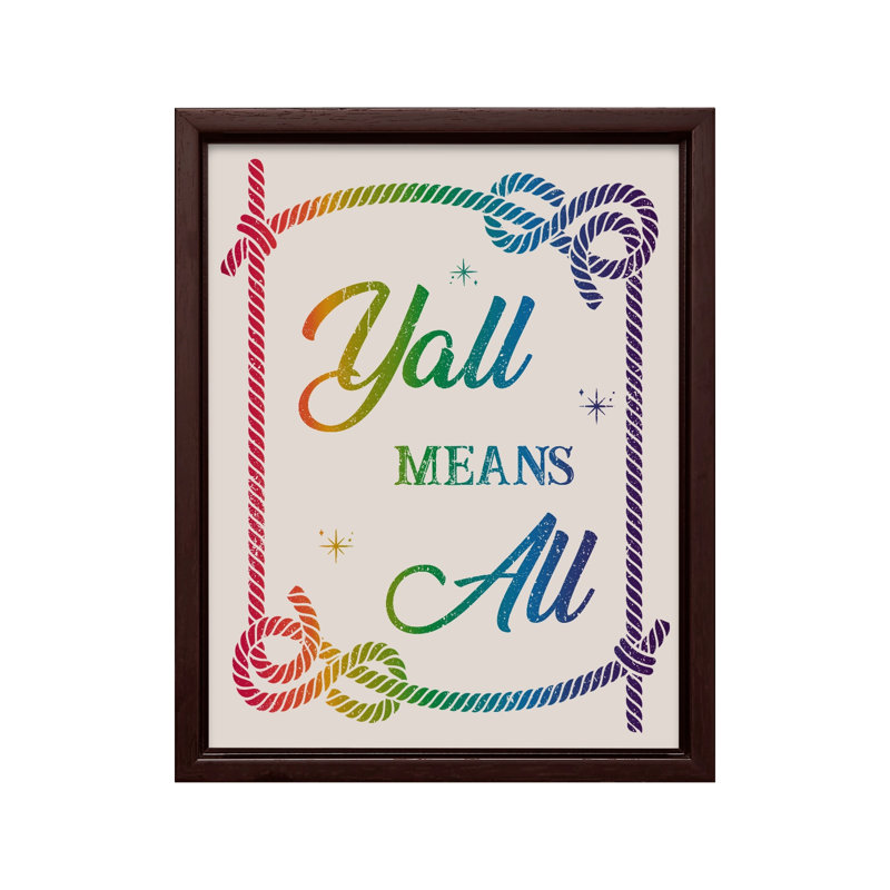 Yall signifie tout, Canvas, Brown Framed, 11"H x 14"W