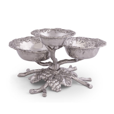 Grape 3-Tiered Bowl Metal Serving Bowl