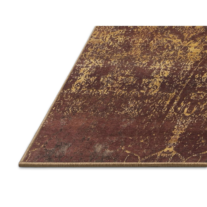 Tapis oriental brun / doré, Rectangle 8 pi x 10 pi