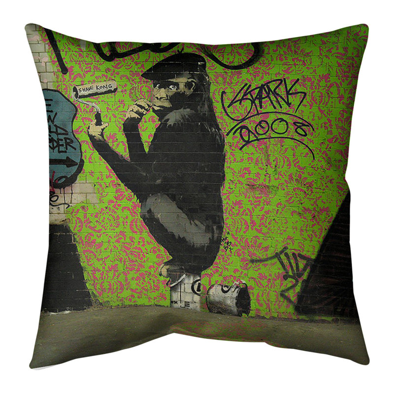 Reversible Throw Pillow, 14" x 14", Spun Polyester