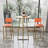  Bar table and chairs three piece set, frame, sponge made seat cushions and backrests, bar table with storage function-1297698843