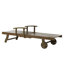 Kenneth 196cm Long Reclining Acacia Single Chaise with Cushions-575752025