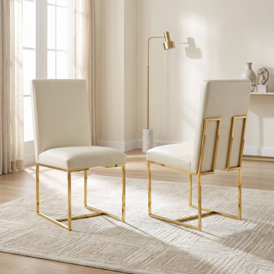 Chaise d'appoint rembourrée blanche Bikenibeu