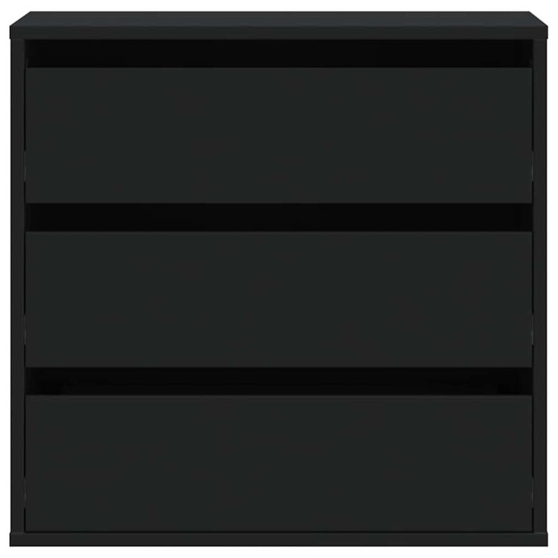 Corner Chest Of Drawers Engineered Wood, Black, 58cm H x 60cm W x 41cm D