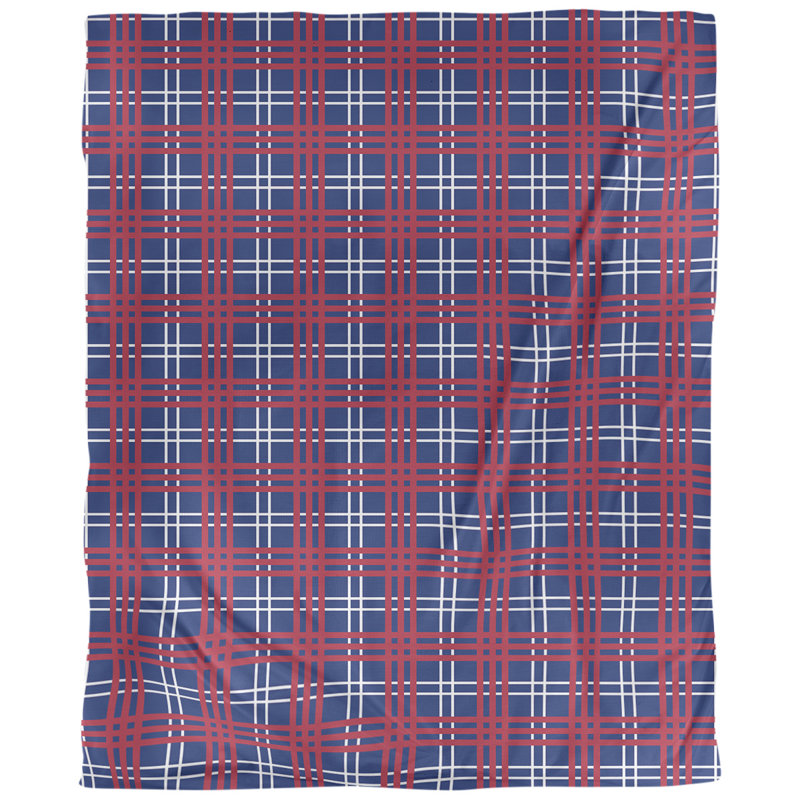 Housse de couette simple New York Big Football Luxury, Housse de couette pour grand lit, Bleu foncé / blanc / rouge