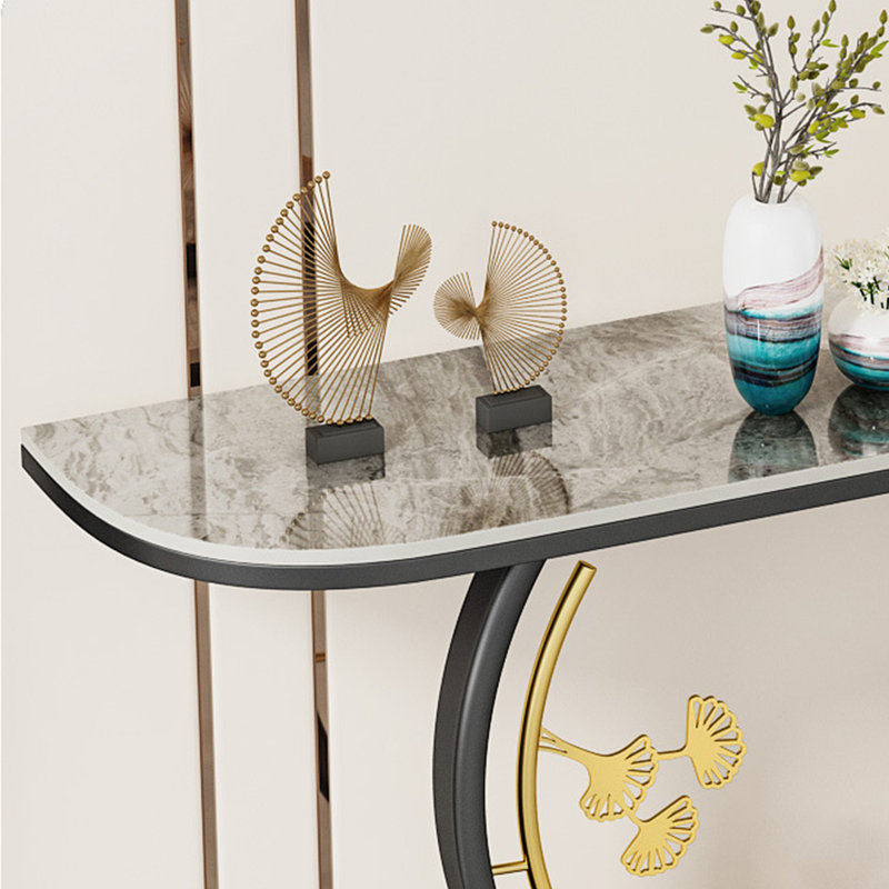 Console Table, 31.5" H x 63" W x 11.8" D, Black, Grey