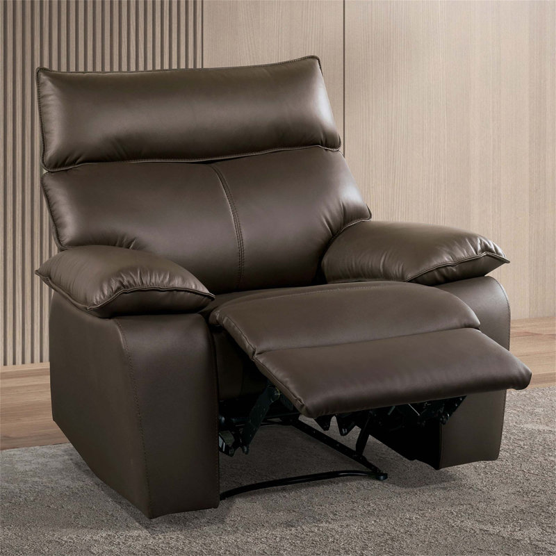 Fauteuil inclinable manuel contemporain avec accoudoirs coussinés et mousse haute densité pour un confort ultime
