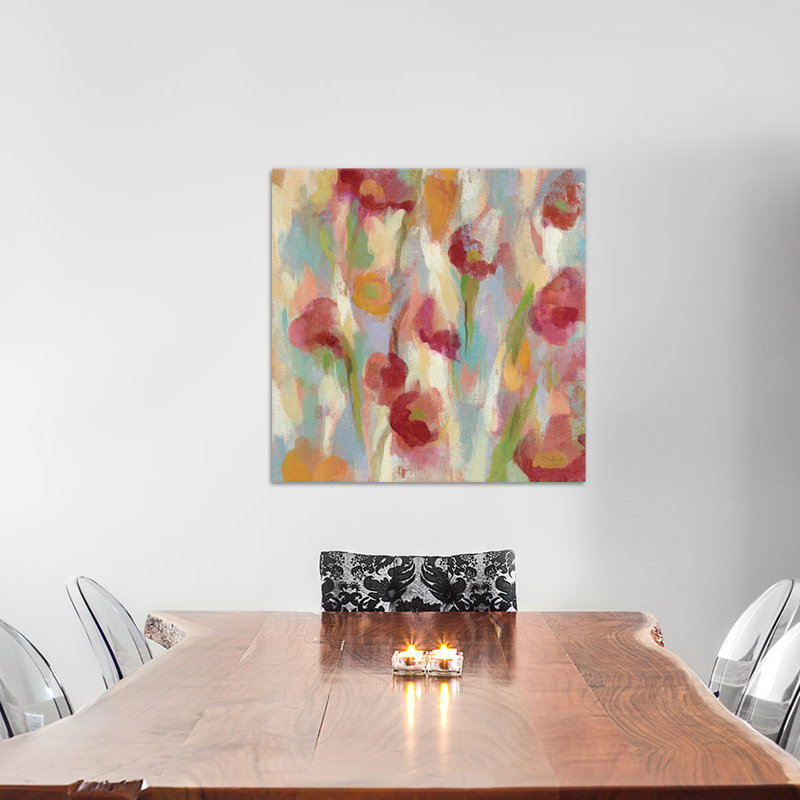 « aéré floral ii », reproduction d’art sur toile tendue, H 18 po x l 18 po x P 1,5 po