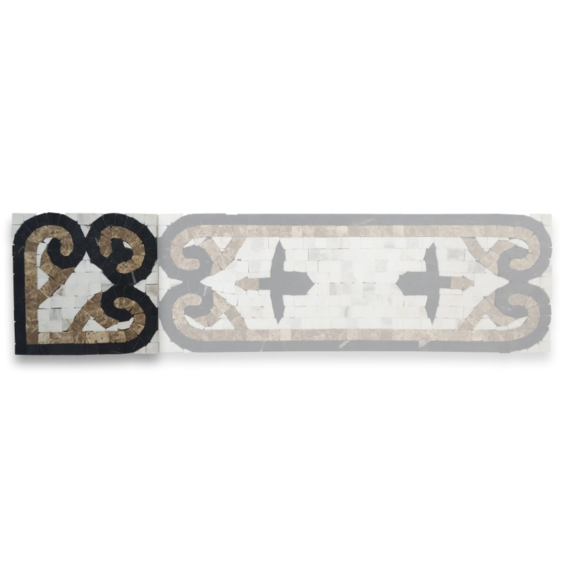 Carreau de mosaïque en marbre baroque pour mur et plancher 4,7 po x 4,7 po