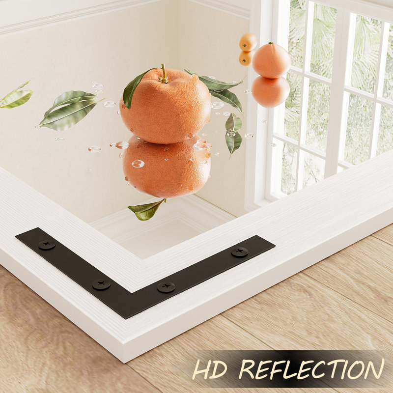 Miroir mural Amara Rustic Farmhouse, Blanc, 28 po x 20 po