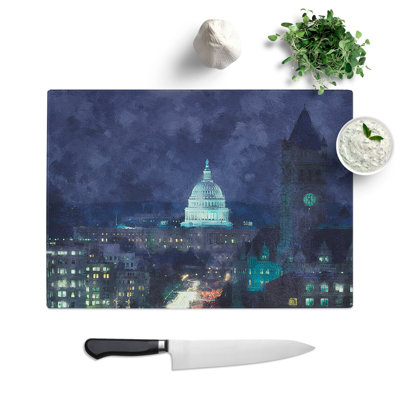 Pennsylvania Avenue in Washington Painting Chopping Board