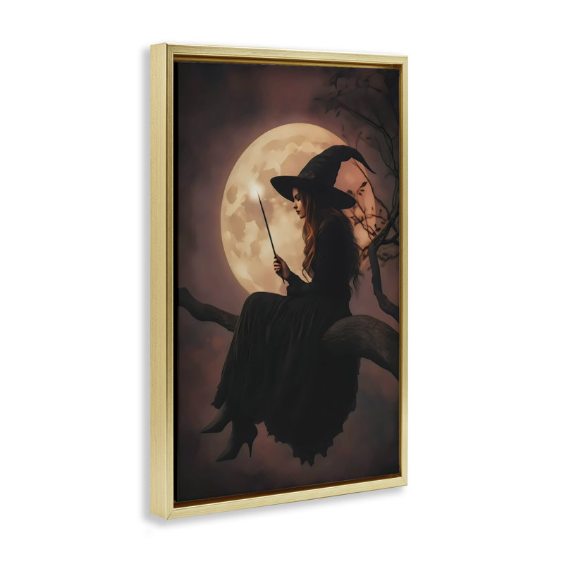 «Witch Casting» dans un cadre flottant au clair de lune, design par Arlington Prints, H 25 po x l 17 po