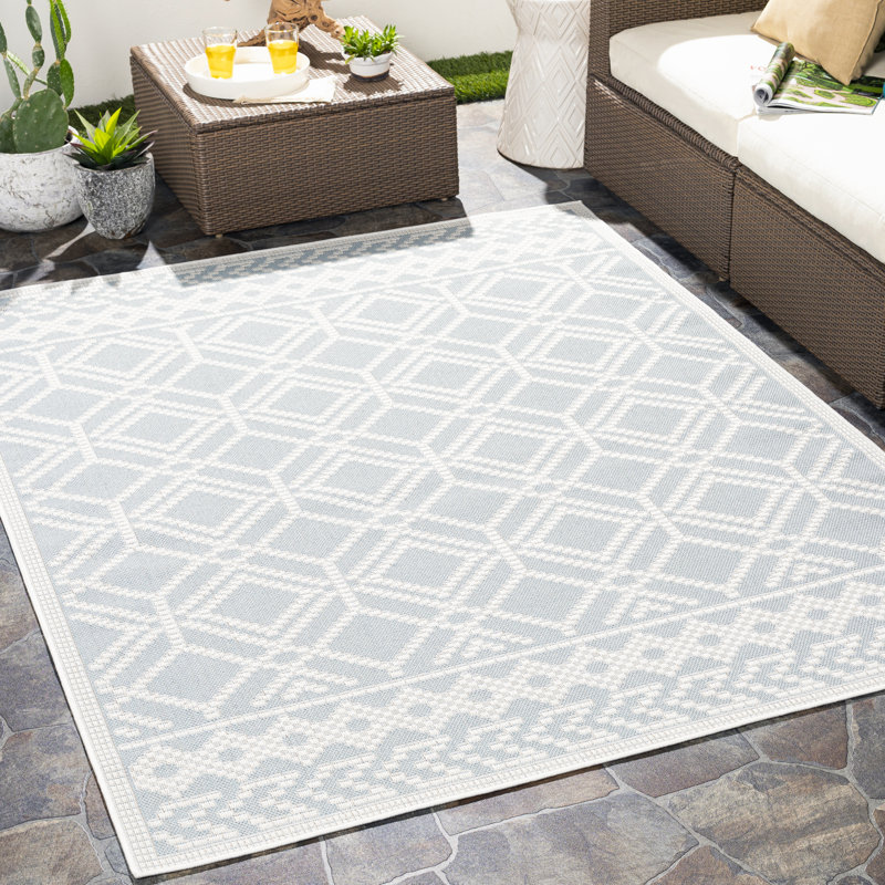 Worceer Geometric Indoor / Outdoor Rug, Rectangle 5'3" x 7'