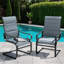 Ensemble de 2 chaises de patio en métal, C-Spring Motion et rembourré PVC-coated polyester