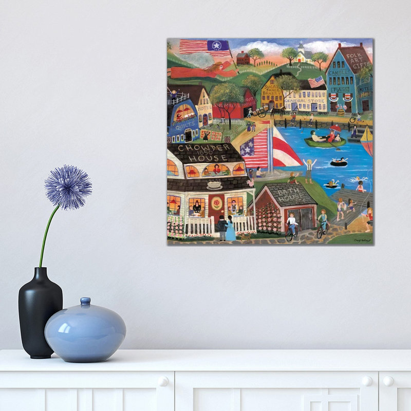 Summertime Spirit Village Cheryl Bartley by Cheryl Bartley - Print on Canvas, 45.72 cm H x 45.72 cm W x 1.91 cm D