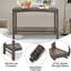 Console d'extérieur pour table de bar étroite avec canapé 45 po en osier multifonctionnel pour buffet et rangement à 2 tablettes avec pieds réglables pour le vestibule brun