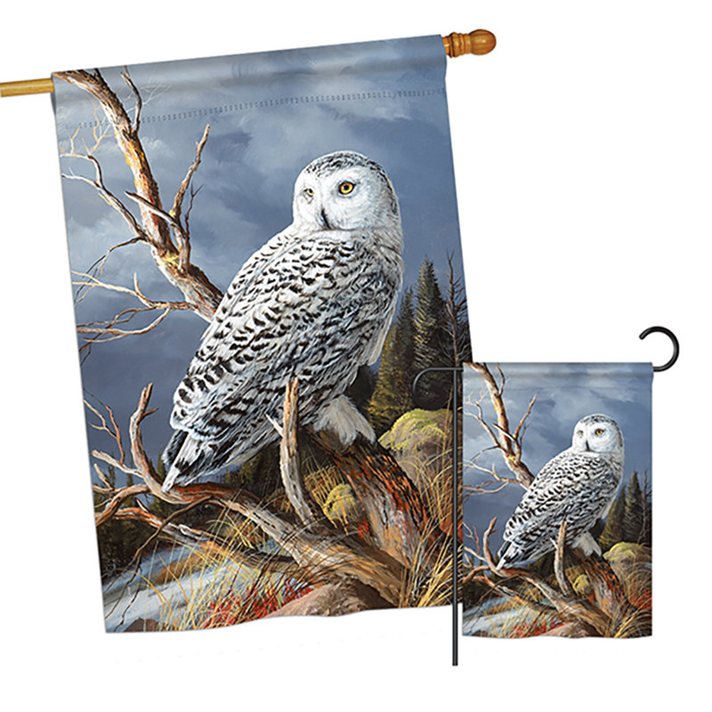 Hibou de jardin à 2 côtés en polyester 40 x 28 po superior ensemble de drapeau