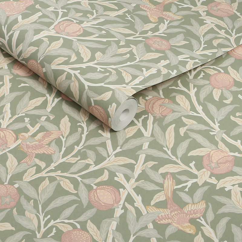 Double rouleau floral Nilda, Vert