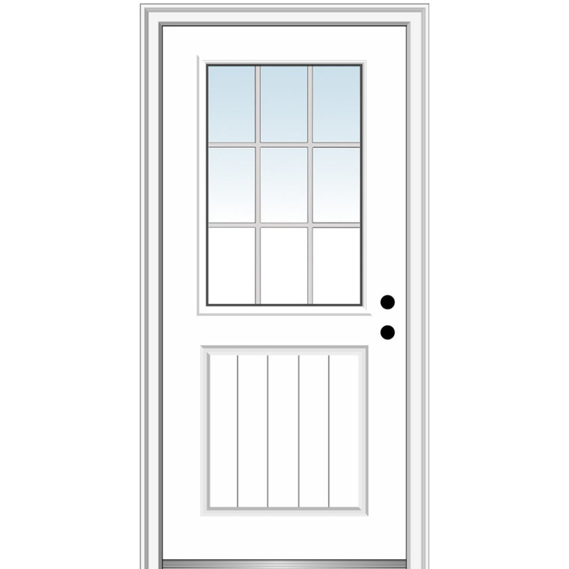 Portes d'entrée avant planches en fibre de verre apprêtées, S'ouvre à gauche vers l'intérieur