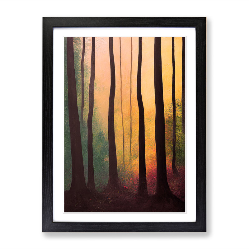 Autumnal Forest No.1 - Single Picture Frame Print, 34cm H x 25cm W x 2cm D, Black Framed