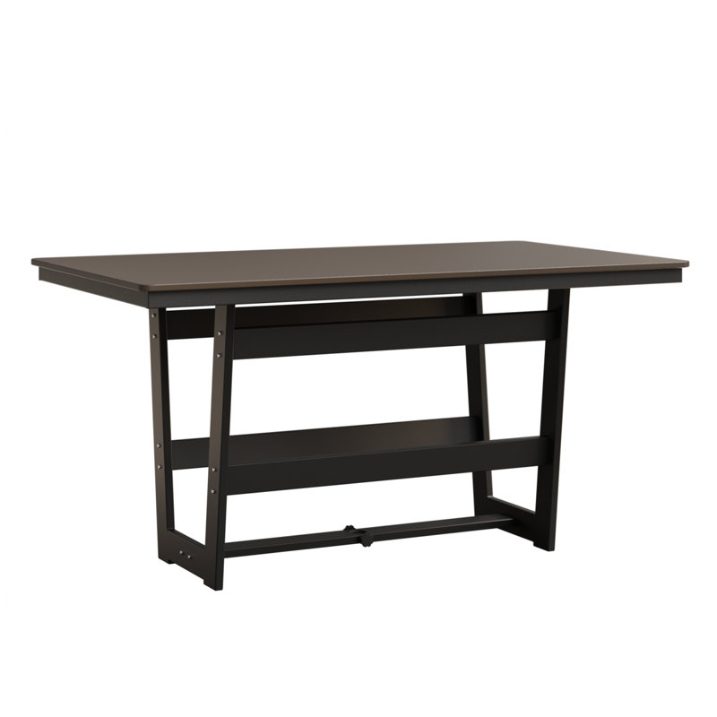 Table rectangulaire à hauteur de comptoir 70 po Berlin Gardens Hudson, Noir mat, Bronze martelé