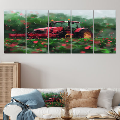 «Summer Farming Tractor Fields» - ensemble de reproductions d'art mural de ferme