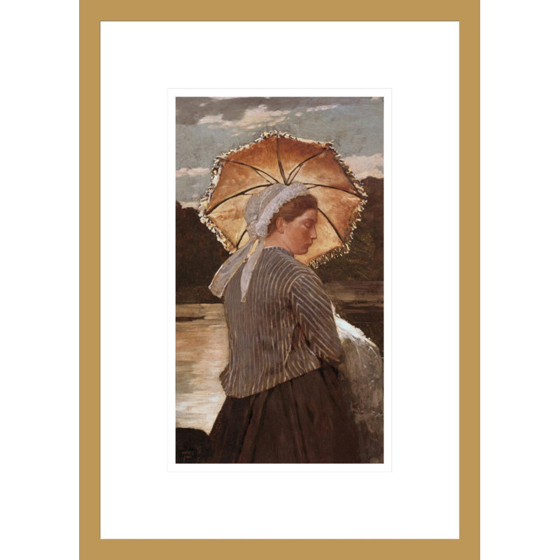 «Woman with Parasol» par Winslow Homer, impression giclée encadrée, H 16,75 po x l 11,99 po