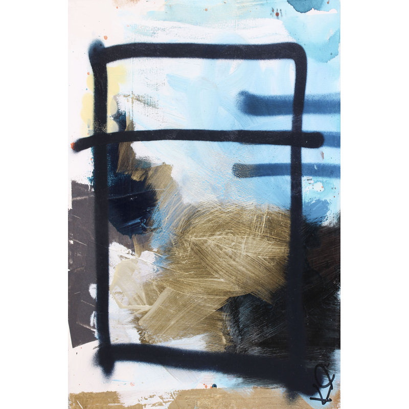 There Is No Box I - Painting, 122 cm H x 81 cm W, Black Floater Framed