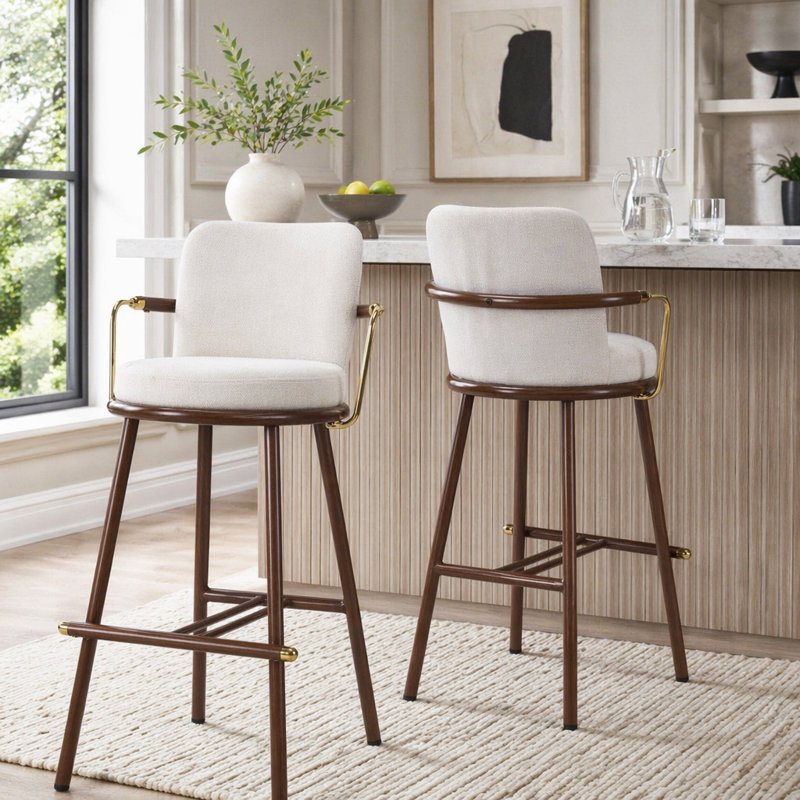 Tabouret d'intérieur rembourré avec structure en métal