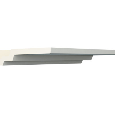 Endurathane Kirizma Crown Moulding, 1 1/8"H x 6 1/2"P x 96"L, Factory Primed