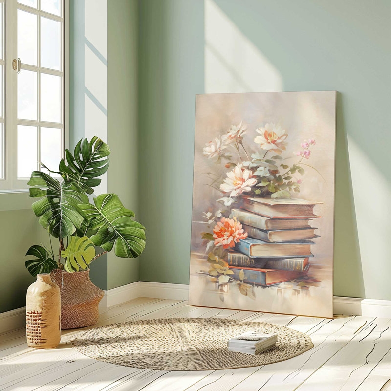 Pages et pétales I, Toile tendue, Ne s’applique pas, H 18 po x l 12 po
