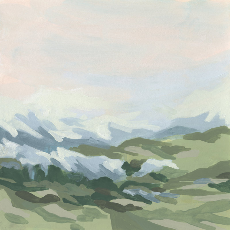 Snowcapped Vista I by June Erica Vess - Wrapped Canvas Painting, 30cm H x 30cm W