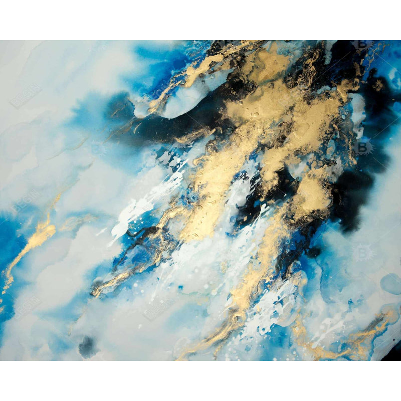 Blue Marble - Classic Blue Framed Canvas for Home Decor