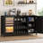 70" Wine Bar Cabinet with Fluted Texture, Modern Coffee Cabinet with Wine Rack&Glass Holder, White Kitchen Buffet Sideboard, Freestanding Liquor Cabinet for Dining Room Living Room-188930692