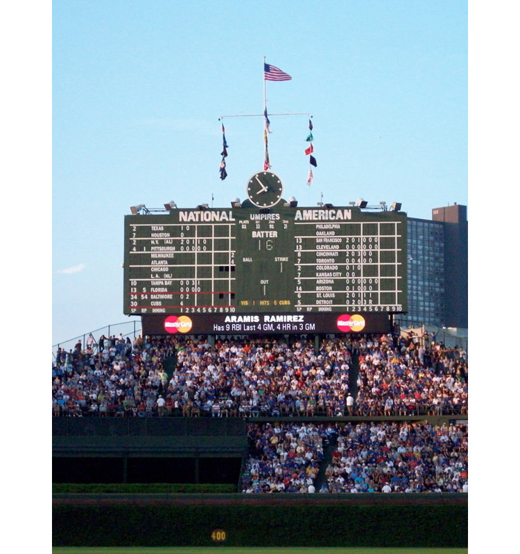 Tableau d'affichage Wrigley Field, H 18 po x l 14 po
