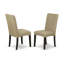 L'ensemble de mobilier de salle à manger 5 pièces comprend une table de salle à manger rectangulaire avec piédestal et 4 chaises Parsons en tissu brun, cappuccino de 42 po x 72 po-77841335-77841333