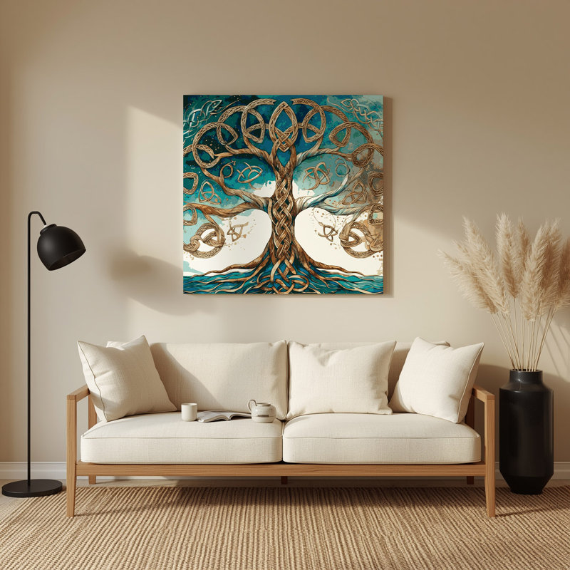 Art mural en métal Sci Fi Celtic Tree of Life, H 16 po x l 16 po