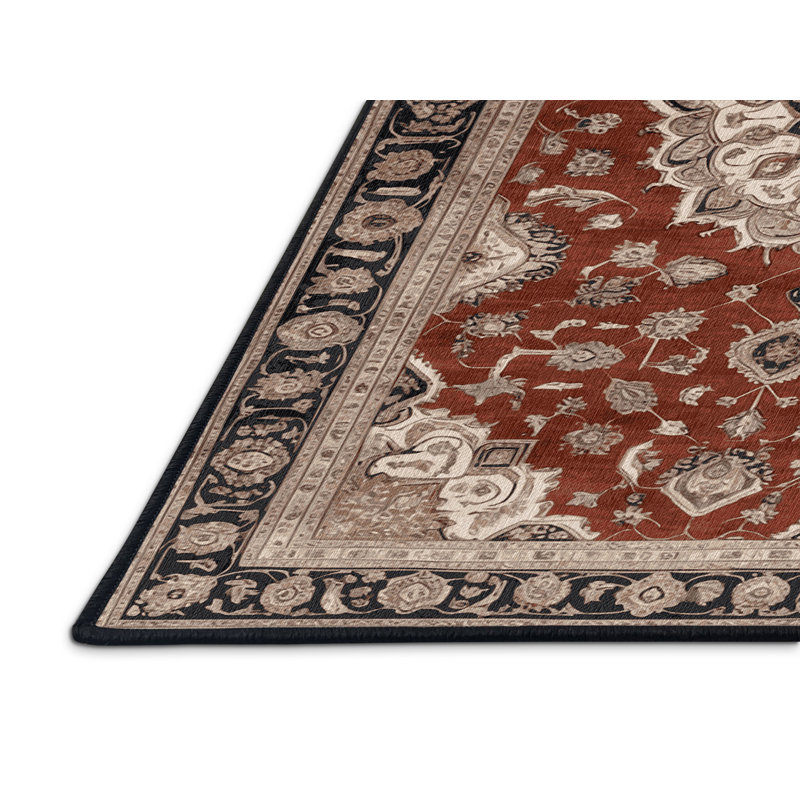 Machine Washable Persian Brown Area Rug, Runner 2' x 4'
